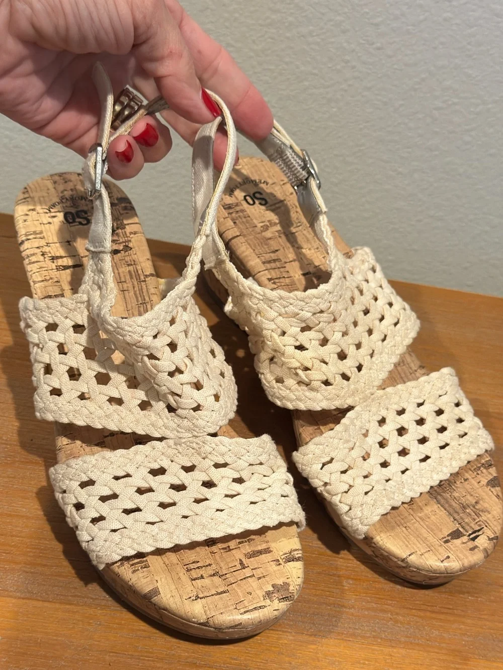 SO Adriene Girls Wedge Crochet Sandals Youth 4